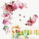 Home Wall Living Room Decoration Watercolor Peonies Flower Decoration Stickers