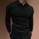 Men's Casual Stand Collar Stretch Vertical Stripe Long Sleeve