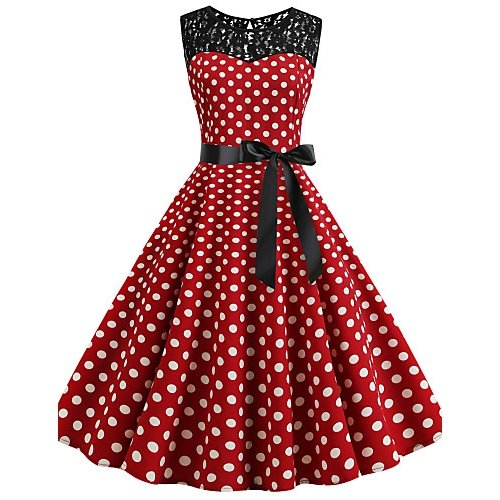 Female retro dress, solid color