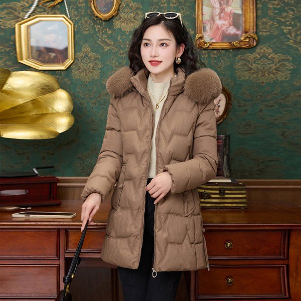 Down Cotton-padded Coat For Women Mid-length