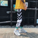 Tide Brand Tie Pants Male Korean Version Loose Color Matching Handsome Casual Pants Student Bf Trend Hip-Hop Wild Harem Pants