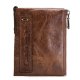 Cowhide double zipper wallet