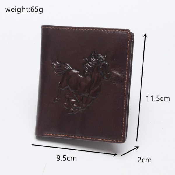 Antimagnetic Simple Leather Men's Wallet With Retro Embossed