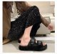 Women's Fashion All-match Furry Fleece-lined Belt Buckle Cotton Slippers