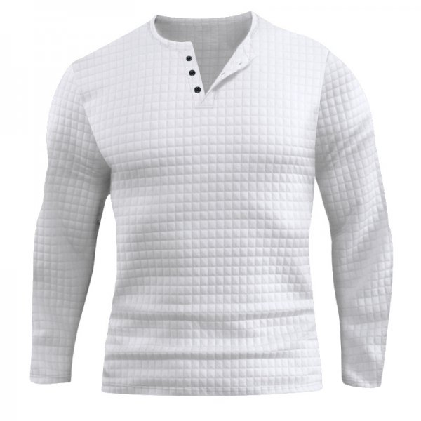 Plaid Slim-fit Breathable Men's Long-sleeved T-shirt