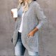 Women's Curved Placket Knitted Sweater Cardigan