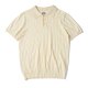 Mulberry Silk Men's High-end Italian Polo Short Sleeve American Retro Lapels Knitted Sunken Stripe T-shirt