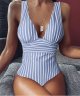 Striped One-piece Bikini Women's Swimsuit