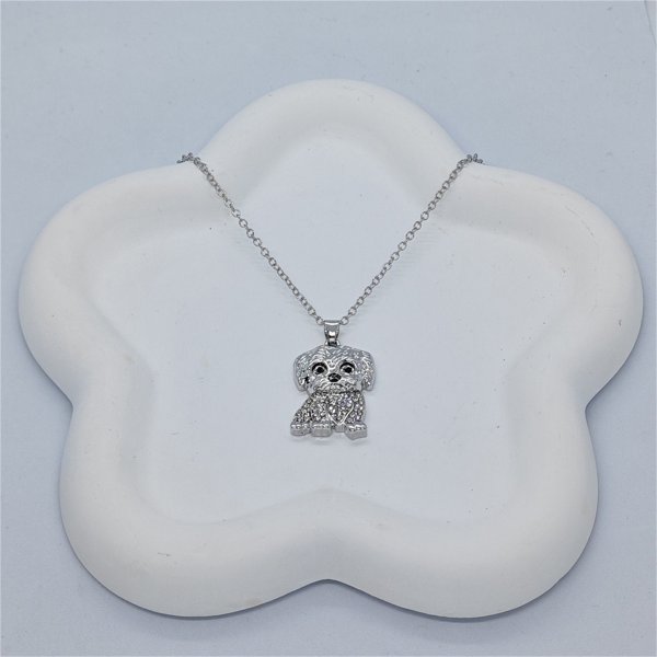 Eco-friendly Zinc Alloy Die Casting Puppy Pendant Necklace