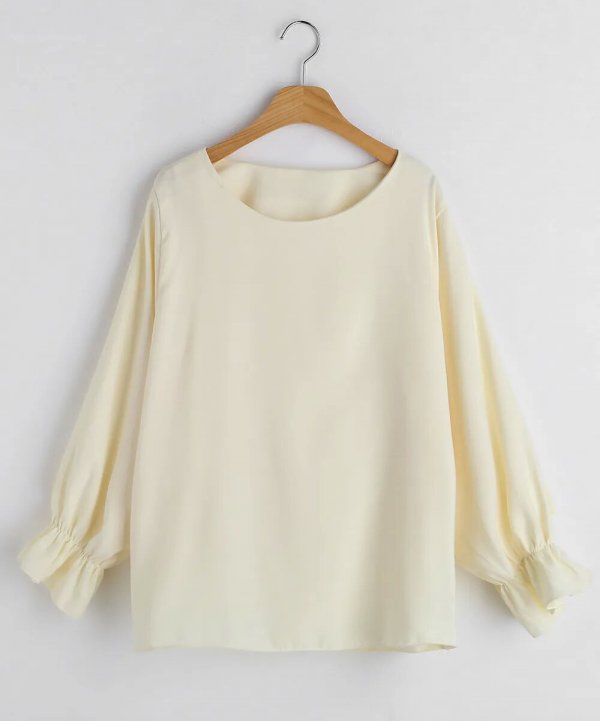 Pure Color Casual Versatile Round Neck Long Sleeve Top