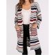 Female striped long-sleeved loose cardigan daily