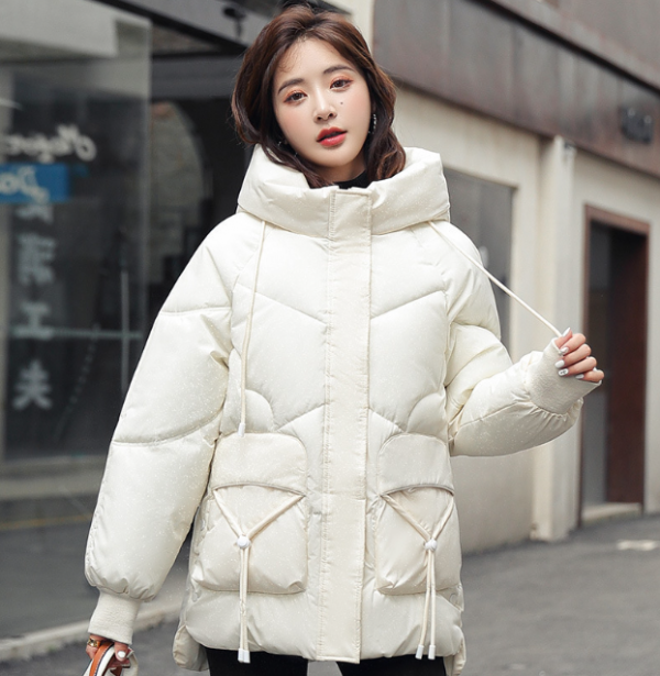 Down Cotton-padded Jacket Loose Hooded Loose All-matching Thick Warm Coat