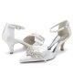 Wedding Bride Mid And Low Heel Pointed Toe Rhinestone High Heels