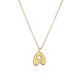 Copper Plated Gold 26 English Letters Pendant Necklace Niche Personality Clavicle Chain