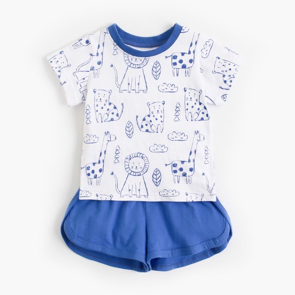 Children's Suit Summer Children's Clothing Cotton Short-sleeved Baby