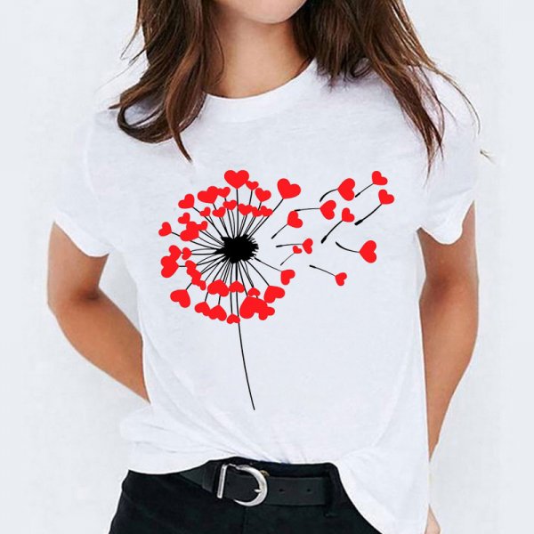 Cartoon Love Sweet Cute Short Sleeve