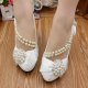 Fashion Simple Bridal Shoes Bow High Heels