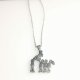 Stainless Steel Family Four Family Series Pendant Mother Two Children And One Female