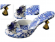 Women's Fashion Runway Abnormal Shape Heels Open Toe Printed High Heels