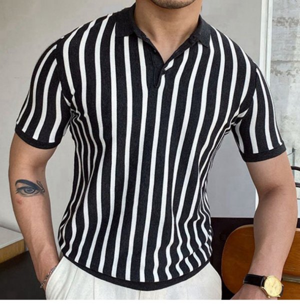 Knitwear Short Sleeve Business Polo Shirt Men