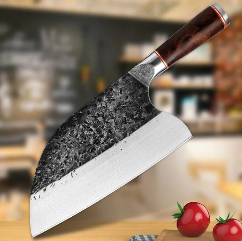 Hammer brushed kitchen knife