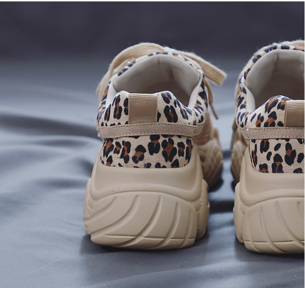 Leopard Print Mesh Breathable Casual Platform Sneaker