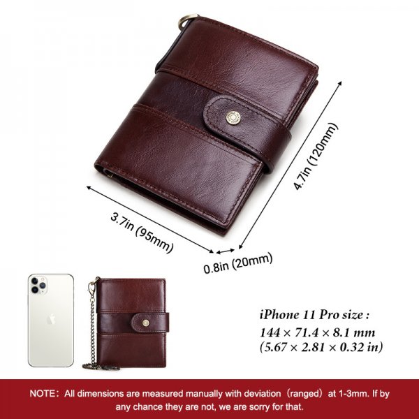 Leather Buckle Prevents Hotlinking Men's Wallet